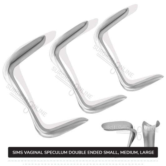3 Pcs Sims Vaginal Speculum Double-Ended Set, Small, Medium, & Large OB/GYN Instruments