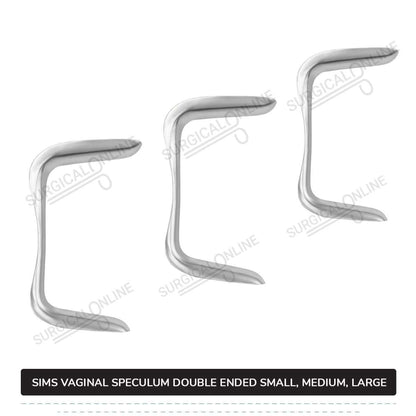 3 Pcs Sims Vaginal Speculum Double-Ended Set, Small, Medium, & Large OB/GYN Instruments