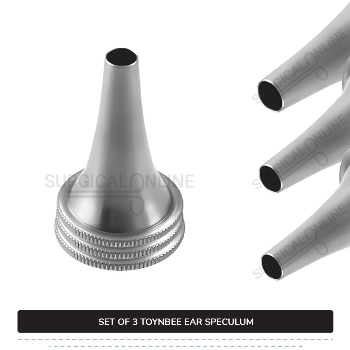 3 Pcs Toynbee Ear Specula Set Small, Medium, & Large ENT Diagnostic Speculum Surgical Instruments