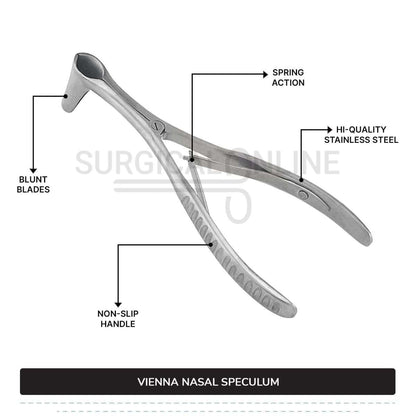 3 Pcs Vienna Nasal Speculum Set Small, Medium, & Large Diagnostic ENT Surgical