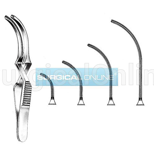 Debakey Bulldog Clamp, Cross Action, Curved, 10.5 cm, 4.5 cm Tips