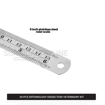 34 Pcs Entomology Dissection Kit Stainless Steel Veterinary Instruments Set with ???? Carrying Case