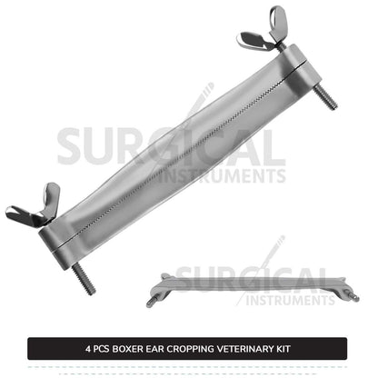 4 Pcs Boxer Ear Cropping Tools Kit Stainless Steel Surgical Veterinary Instruments Set with FREE Carrying Case