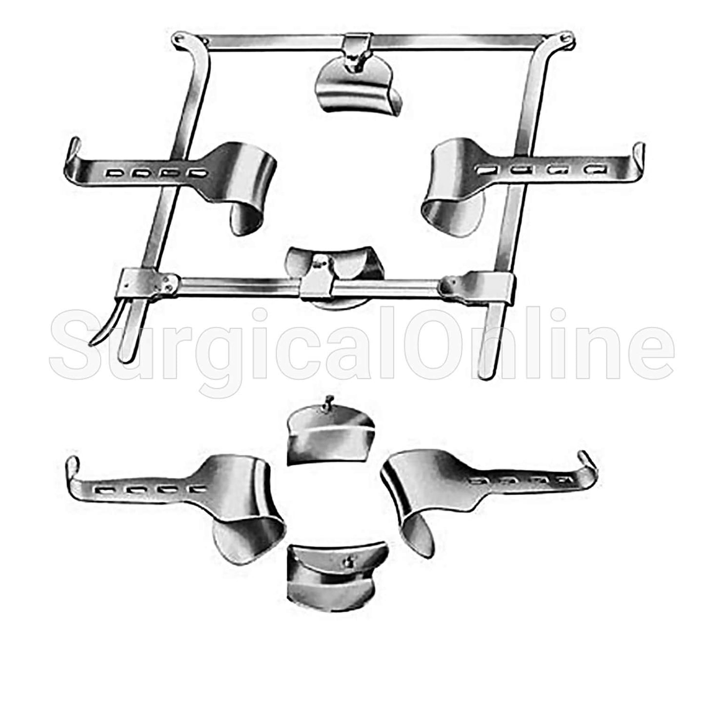 Franz Abdominal Retractor With 8 Interchangeable Blades Folding For Easy Storage