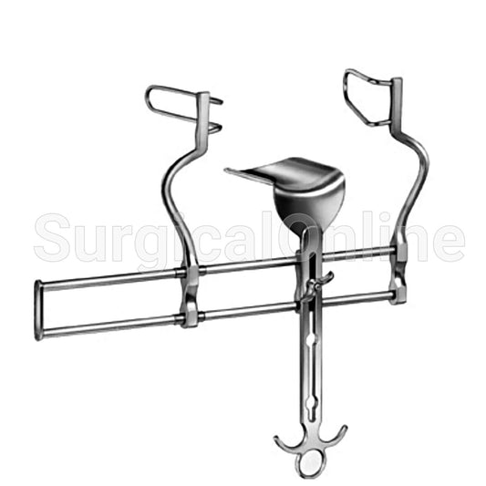 Balfour Abdominal Retractor With Fenestrated Blades 4" Deep 7" Spread