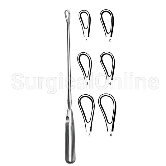 Thomas Uterine Curette 11" (27.9 cm), Blunt Blade #3