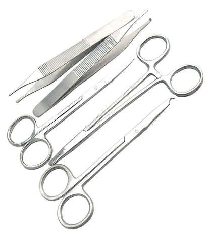 5 Pieces Scissors Forceps Hemostats Needle Holders
