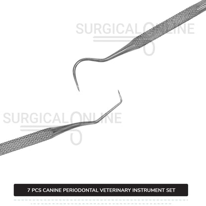 7 Pcs Canine Periodontal Instrument Pack Kit Stainless Steel Surgical Dental Veterinary Instruments Set