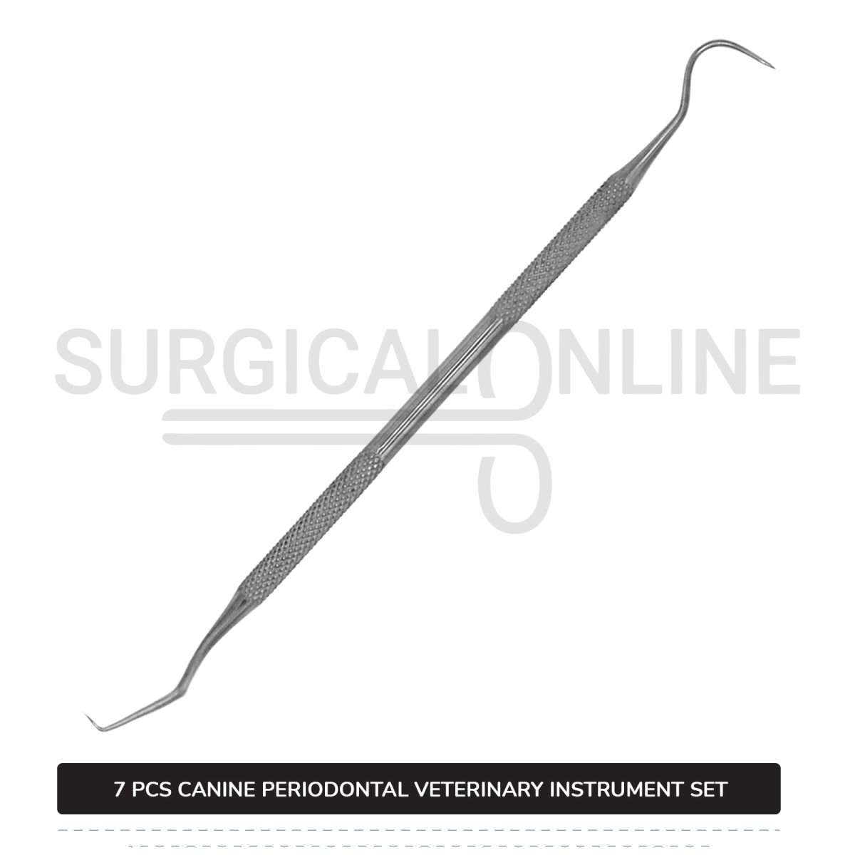 7 Pcs Canine Periodontal Instrument Pack Kit Stainless Steel Surgical Dental Veterinary Instruments Set