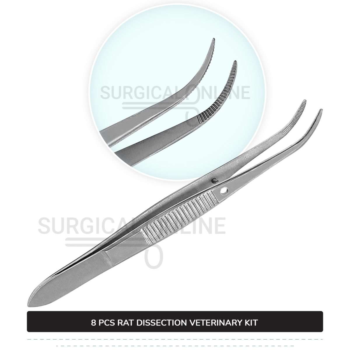 8 Pcs Rat Dissection Kit Stainless Steel Surgical Biology Anatomy Veterinary Instruments Set