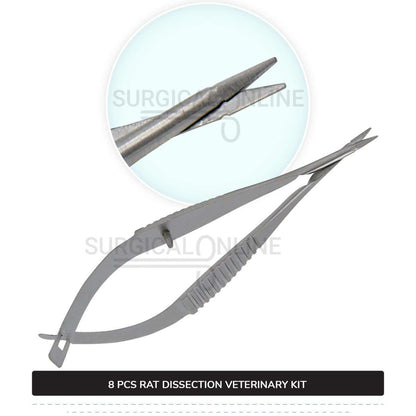 8 Pcs Rat Dissection Kit Stainless Steel Surgical Biology Anatomy Veterinary Instruments Set
