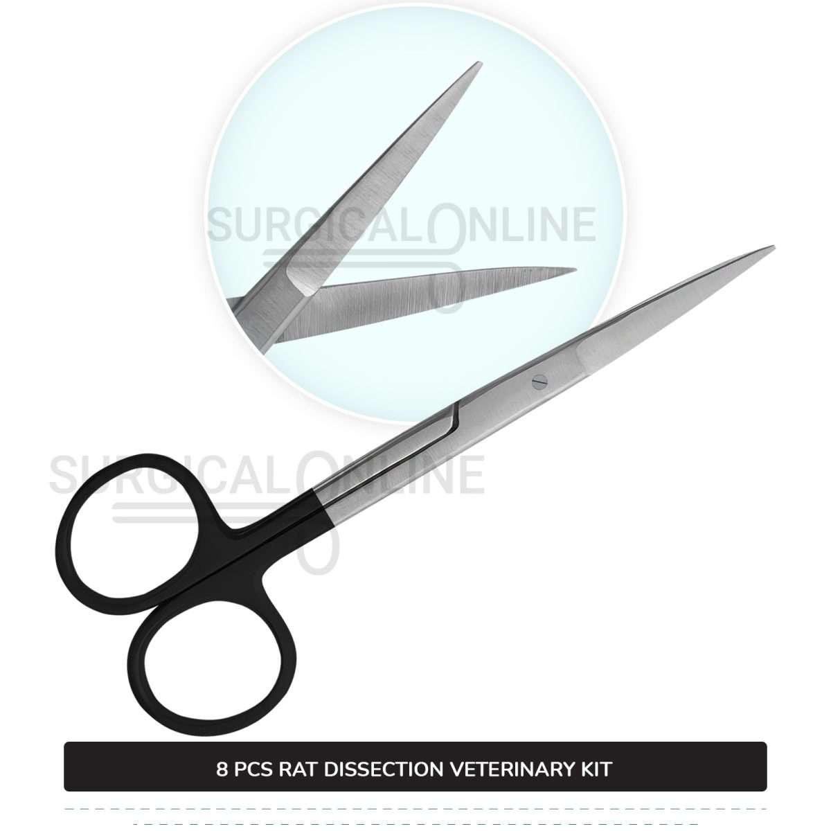 8 Pcs Rat Dissection Kit Stainless Steel Surgical Biology Anatomy Veterinary Instruments Set