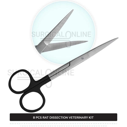 8 Pcs Rat Dissection Kit Stainless Steel Surgical Biology Anatomy Veterinary Instruments Set