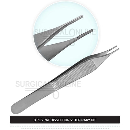8 Pcs Rat Dissection Kit Stainless Steel Surgical Biology Anatomy Veterinary Instruments Set