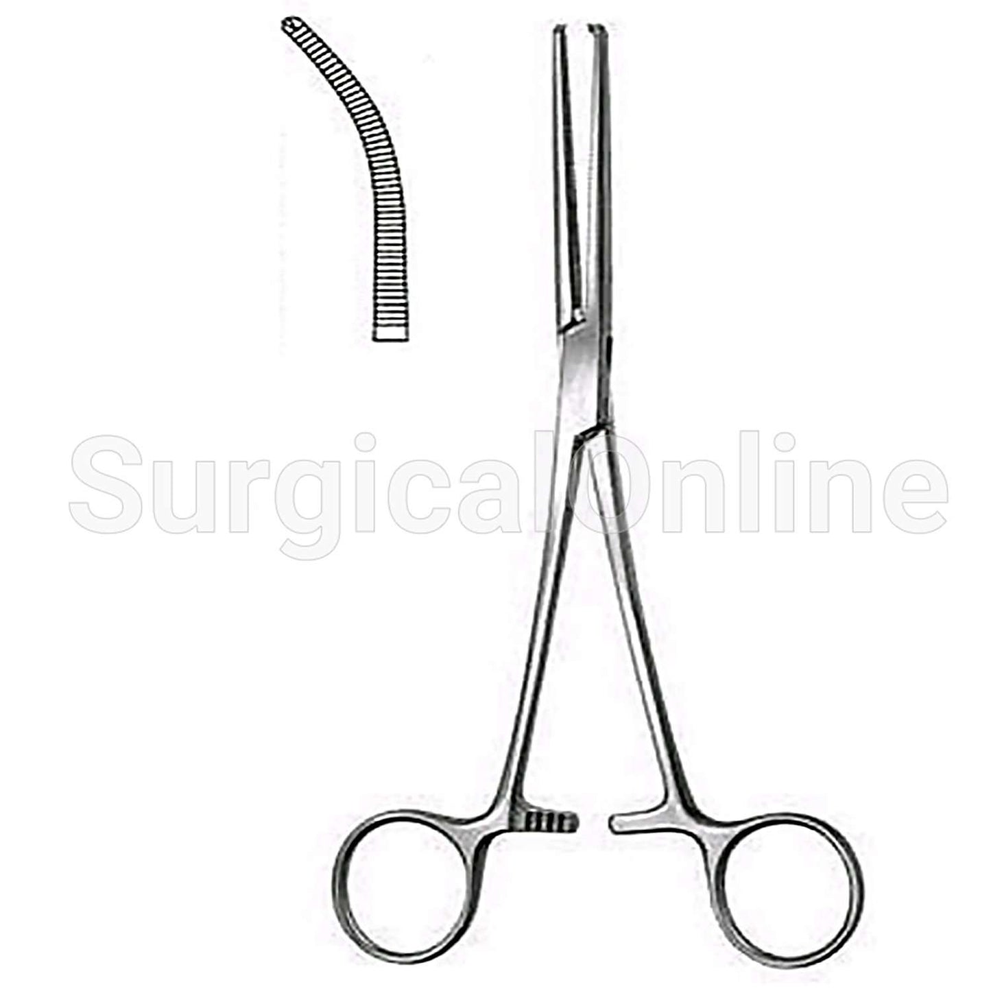 Rochester Ochsner Forceps, 1 X 2 Teeth Curved 5.50"