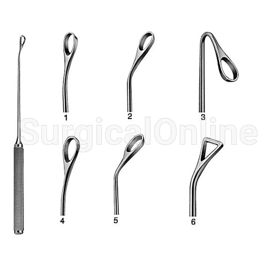 Coakley Antrum Curette 6.75" (17.1 cm) No. 4, Small Size 30° Angle