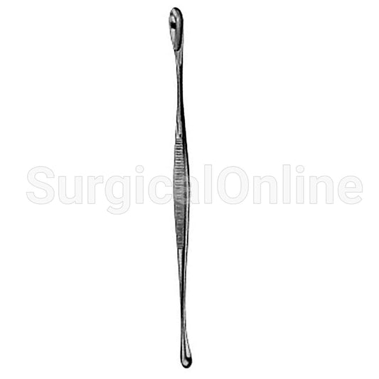 Volkman Bone Curette 5.50" (14 cm), Double End, Oval Cups 6 X 10 mm And Round Cup 7mm Dia