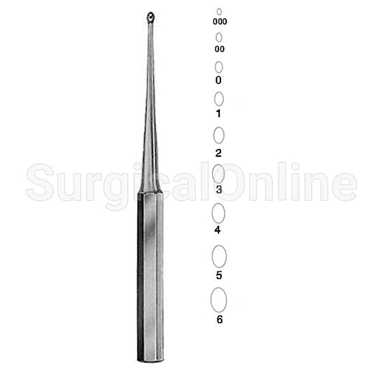 Hibbs Spratt Curettes 9" (22.9 cm), Oval Cup, Size 0