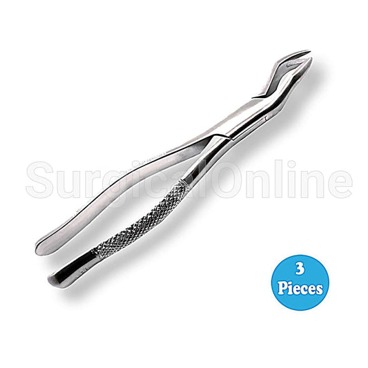 3 Dental Tooth Extracting Forceps #10S with Serrated Jaws