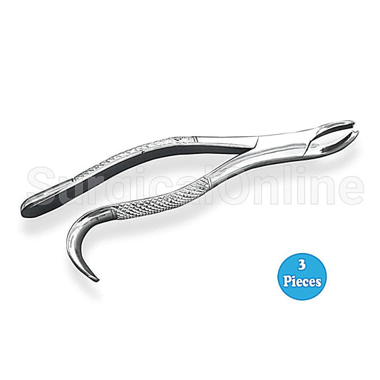 3 Dental Tooth Extracting Forceps #287 with Serrated Jaws