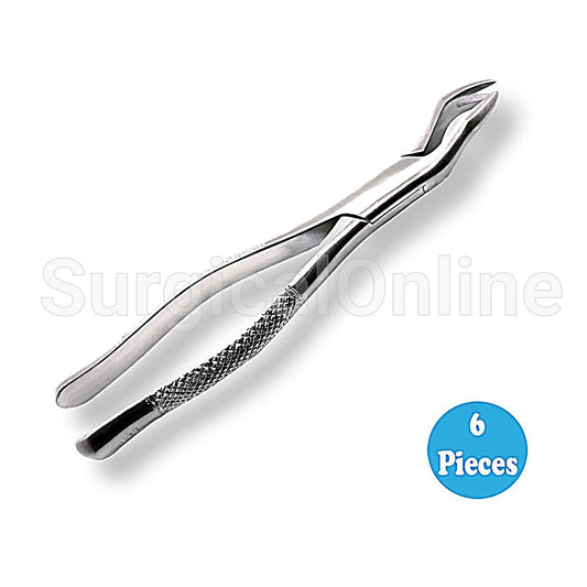 6 Dental Tooth Extracting Forceps #10S with Serrated Jaws