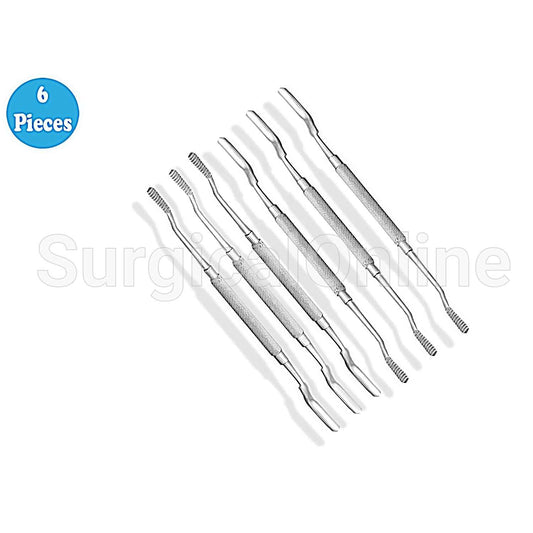6 Bone File #12 Surgical Dental Dentist
