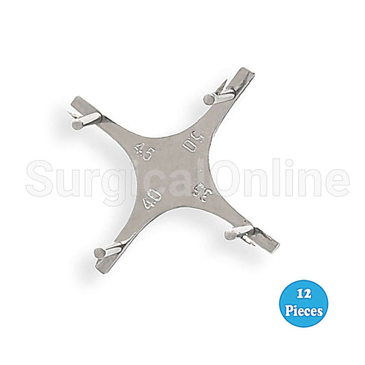 12 Dental Orthodontic Star-Like Bracket Positioning Gauge for Posterior Teeth