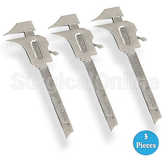 3 Boley Gauge Caliper 10cm Measuring Dental Implant Lab Ortho Surgical