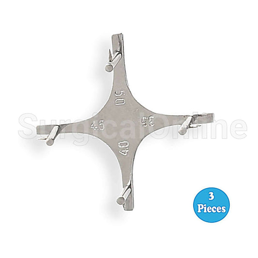 3 Dental Orthodontic Star-Like Bracket Positioning Gauge for Posterior Teeth