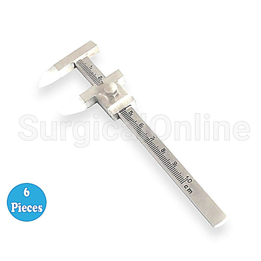 6 Pcs Dental Gauge 0-10cm Surgical Dental -Sm