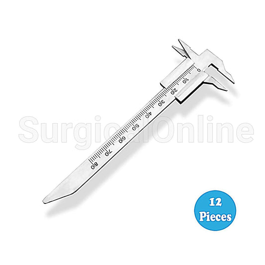 12 Pcs Dental Vernier Double Ended 0-80mm Measuring Dental Lab