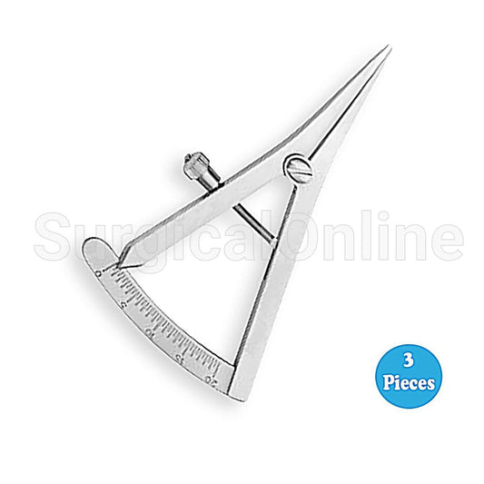 3 Castroviejo Caliper Graduated 0-15mm (8.3cm)
