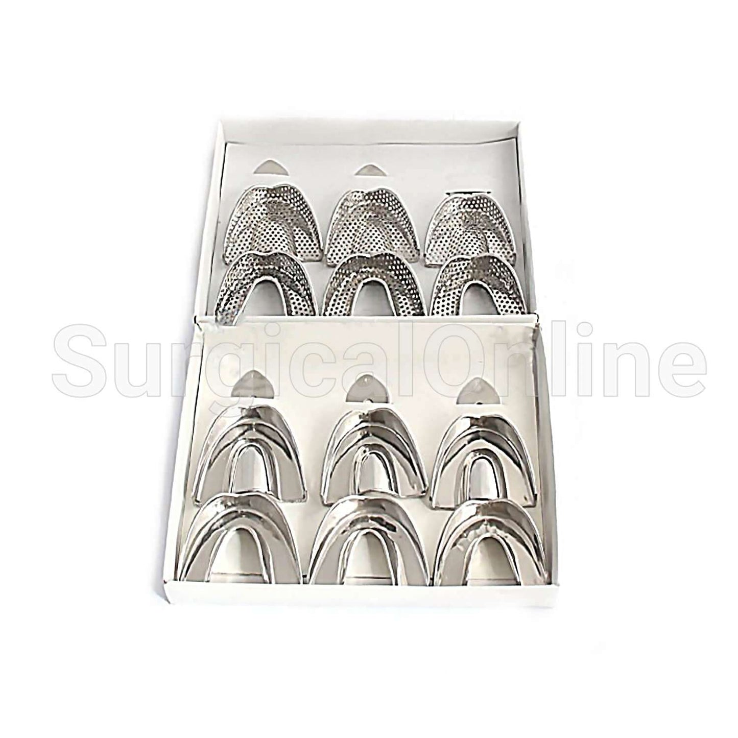 12 Pcs. Dental Impression Tray Set 6 Solidsolid & 6 Perforated