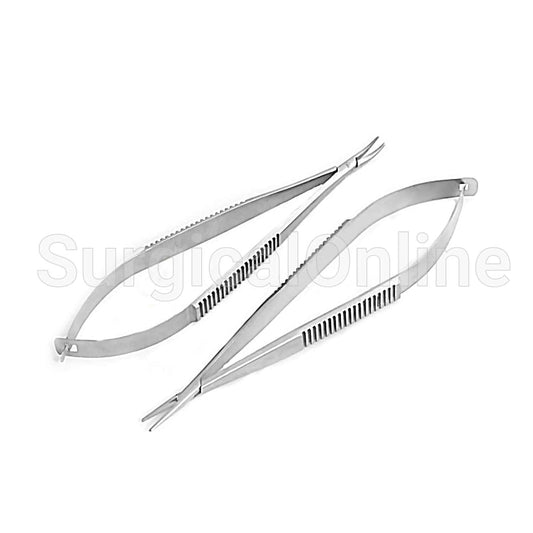 Set of 2 Castroviejo Needle Holder 5.5" Curved/Straight without Lock Surgical