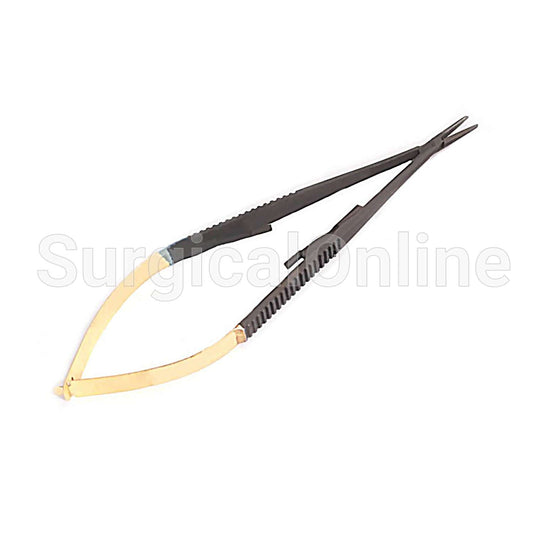 TC Castroviejo Needle Holder 5.5" Straight with Black Coating & Gold Spring Surgical