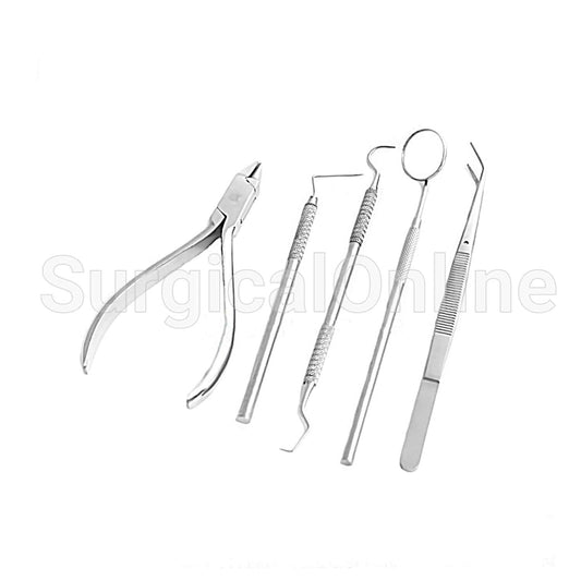 Ortho Kit of 5 Hard Wire Cutter Distal Cutter Bracket Holding Tweezers