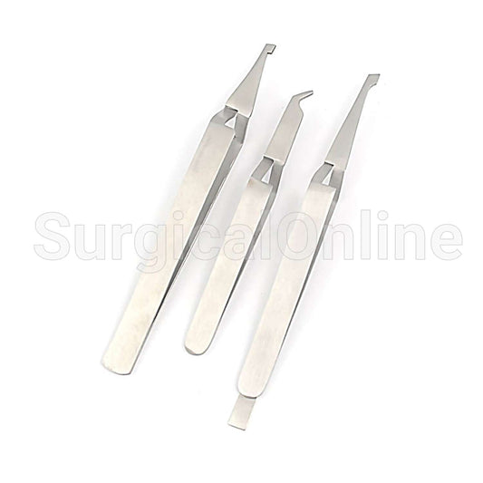 3× Dental De Bonding Tweezers Bracket Reverse Action Narrow-end Orthodontics Set