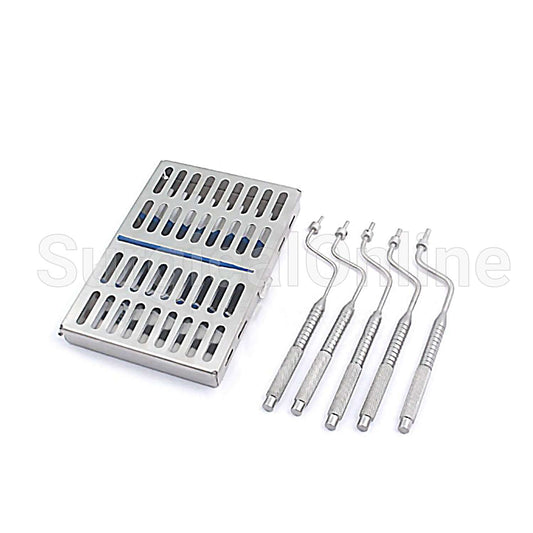 5 offset Sinus Osteotomes with Sterilization Cassette