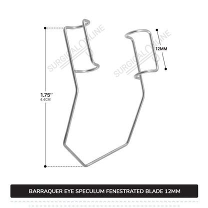 Barraquer Eye Speculum Medium Loop with 2 Closed Wire Fenestrated Blades 12mm Ophthalmic Instruments