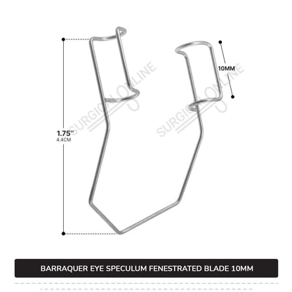 Barraquer Eye Speculum Small Loop with 2 Closed Wire Fenestrated Blades 10mm Ophthalmic Instruments