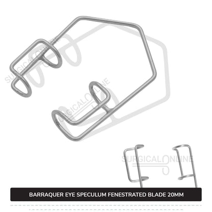 Barraquer Eye Speculum X-Large Loop with 2 Closed Wire Fenestrated Blades 20mm Ophthalmic Instruments