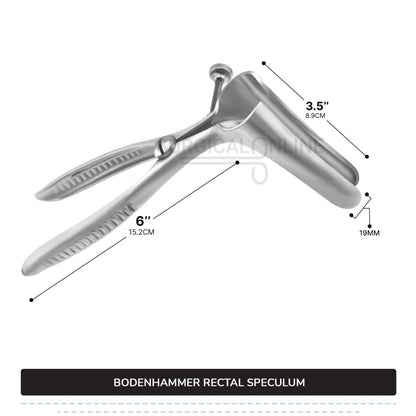 Bodenhammer Rectal Speculum 6″ (15.2 cm) Long, With Set Screw, Blades 3 1/2″ (8.9 cm) Long x 3/4″ (1.9 cm) Wide