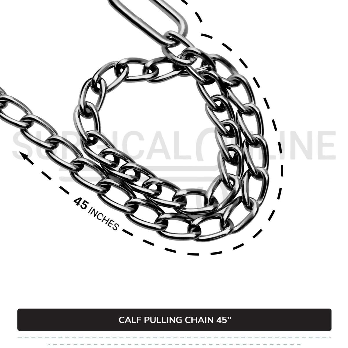 Calf Puller Chain 45" Stainless Steel Cattle Birth Delivery Surgical Veterinary Instruments