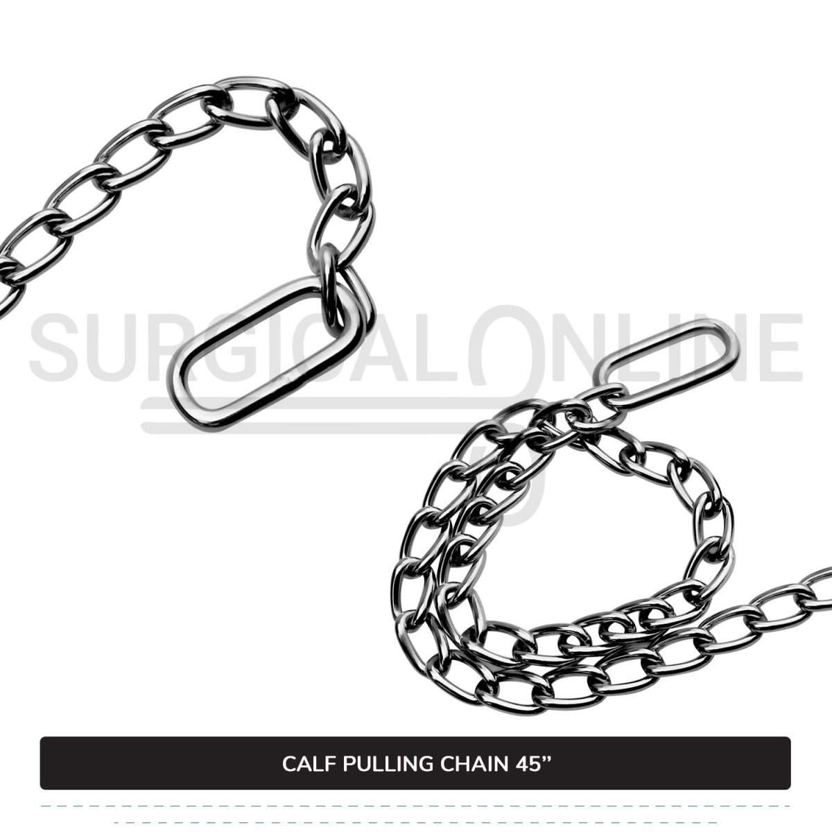 Calf Puller Chain 45" Stainless Steel Cattle Birth Delivery Surgical Veterinary Instruments