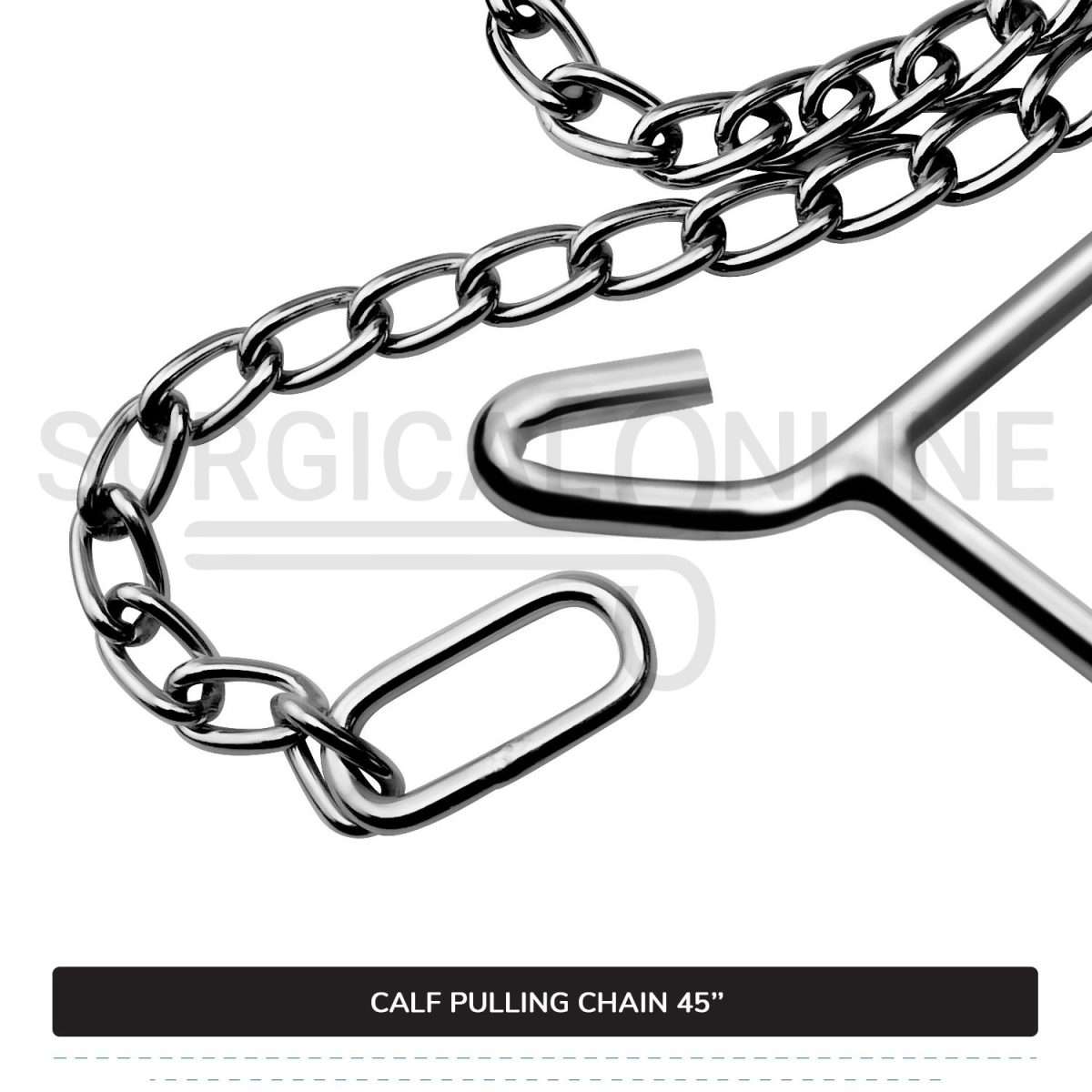 Calf Puller Chain 45" Stainless Steel Cattle Birth Delivery Surgical Veterinary Instruments