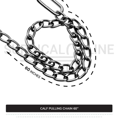 Calf Puller Chain 60" Stainless Steel Cattle Birth Delivery Surgical Veterinary Instruments
