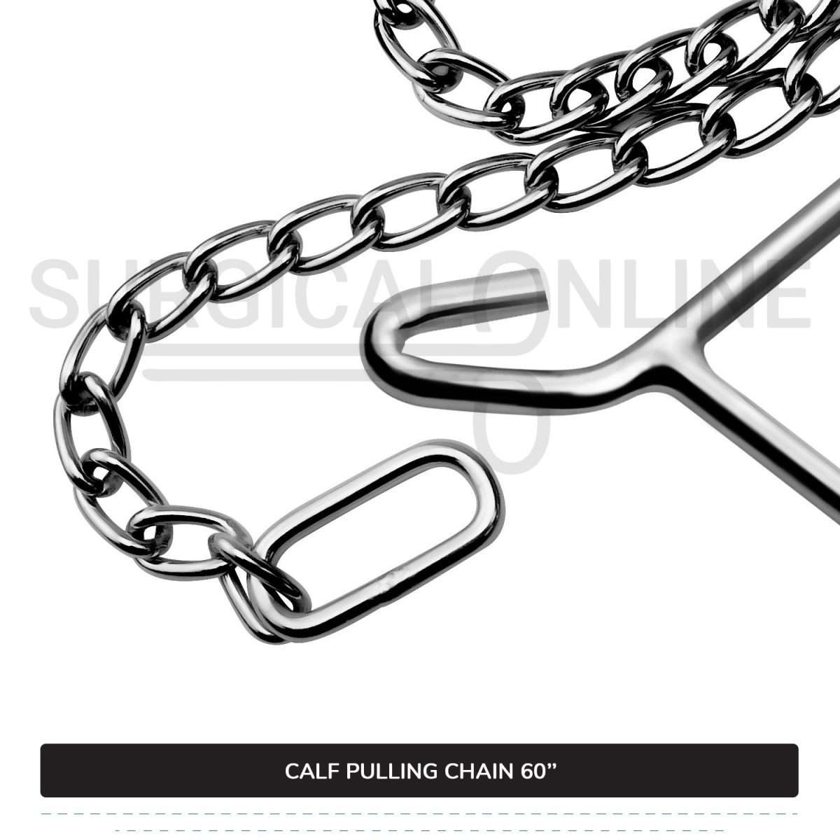 Calf Puller Chain 60" Stainless Steel Cattle Birth Delivery Surgical Veterinary Instruments