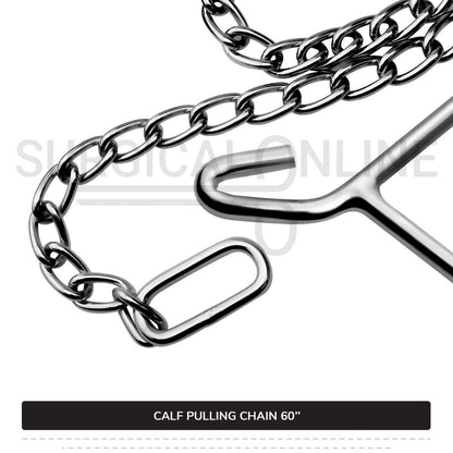 Calf Puller Chain 60" Stainless Steel Cattle Birth Delivery Surgical Veterinary Instruments