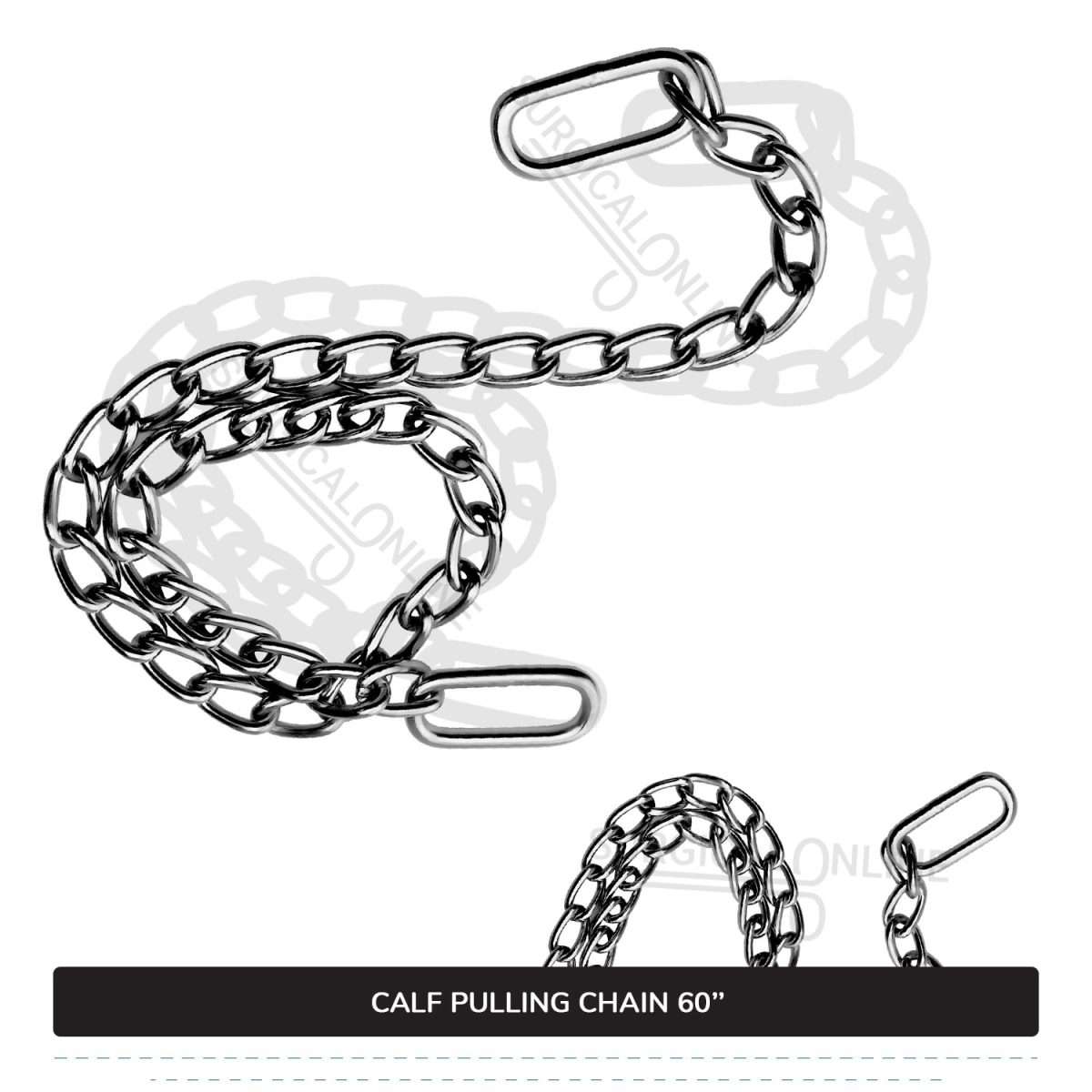 Calf Puller Chain 60" Stainless Steel Cattle Birth Delivery Surgical Veterinary Instruments