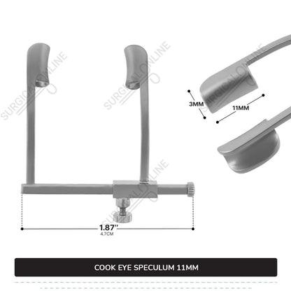 Cook Eye Speculum Child 1 7/8″ (4.7cm) With Solid Blades 11mm x 3mm Spread 27mm Ophthalmic Instruments